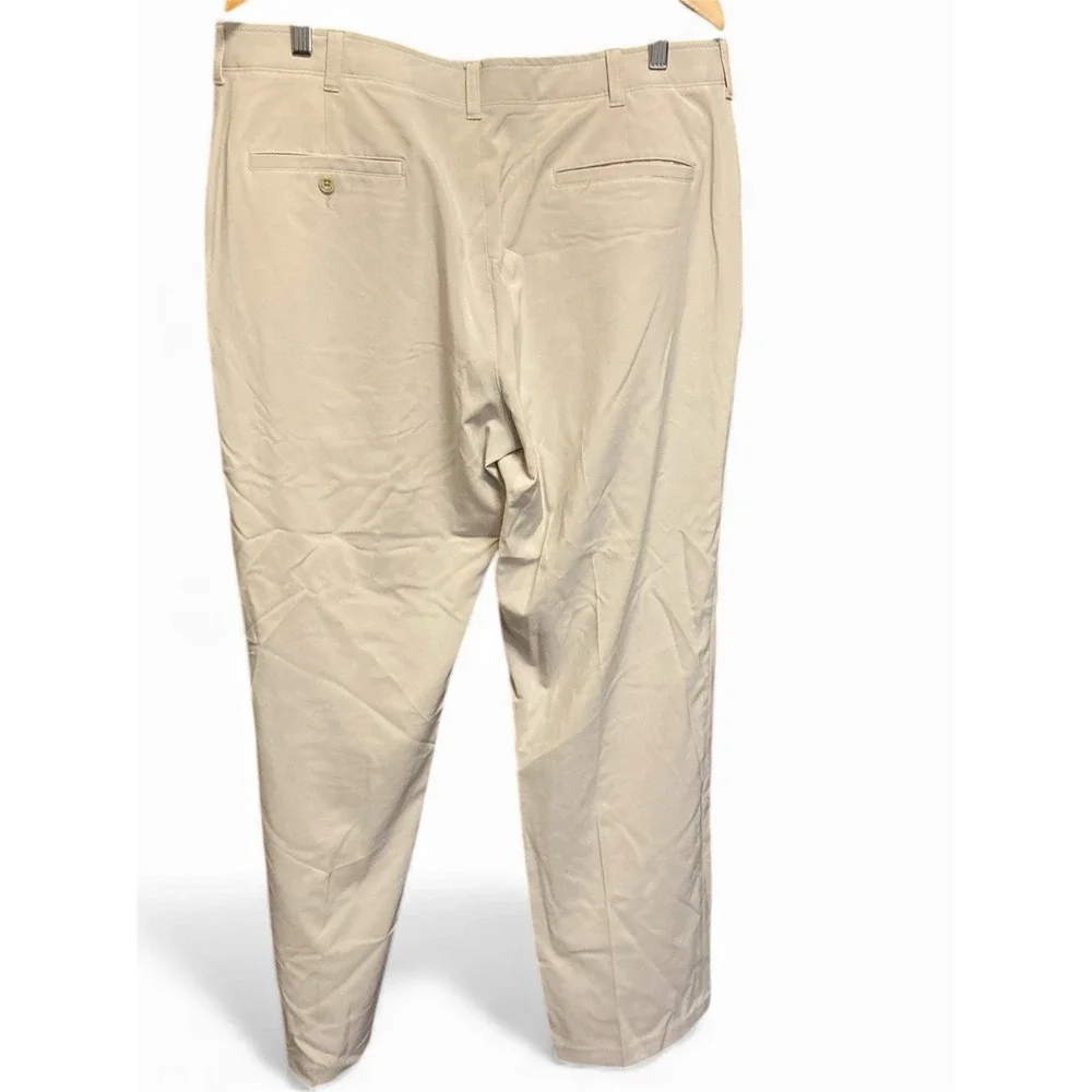 Ben‎ Hogan Performance Golf Pants Mens 38x32 Khaki Tan Stretch Flat Front WT2943